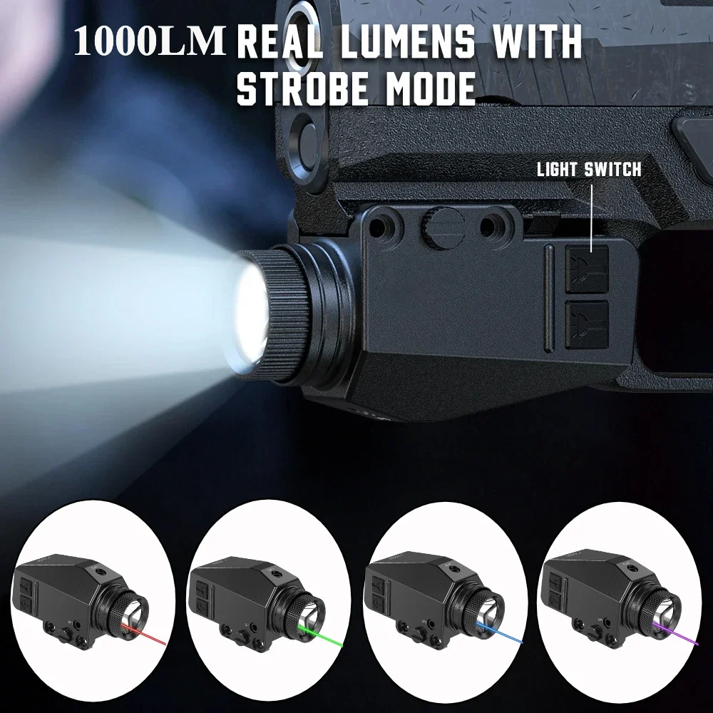 Timing Light Gun - 1000LM Tactische LED Zaklamp Combo Rood/Groen/Blauw/Paars