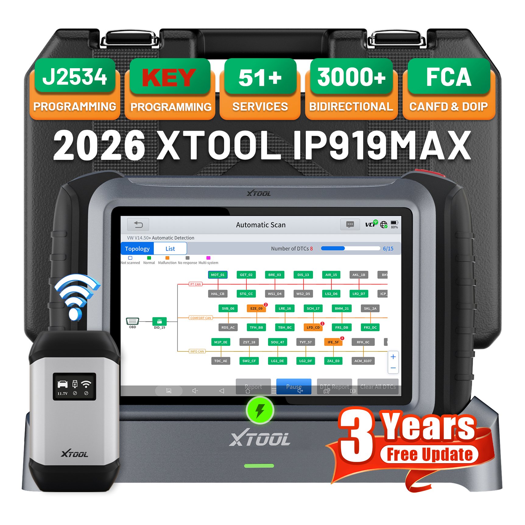 EU Warehouse XTOOL IP919MAX J2 - Car Diagnostic Tool recensie en prijs