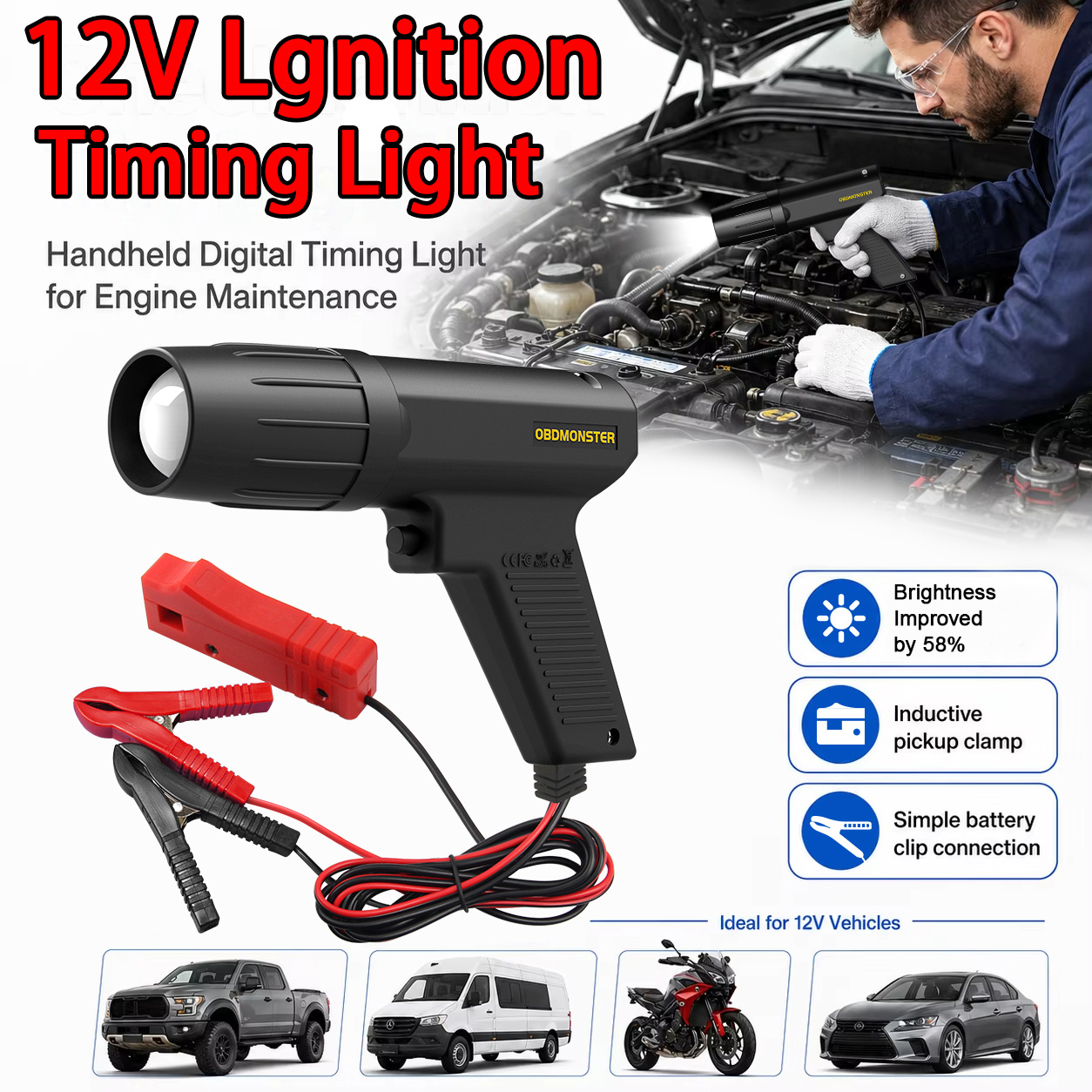 12V Inductieve Ontstekings Tim - Timing Light Gun recensie en prijs